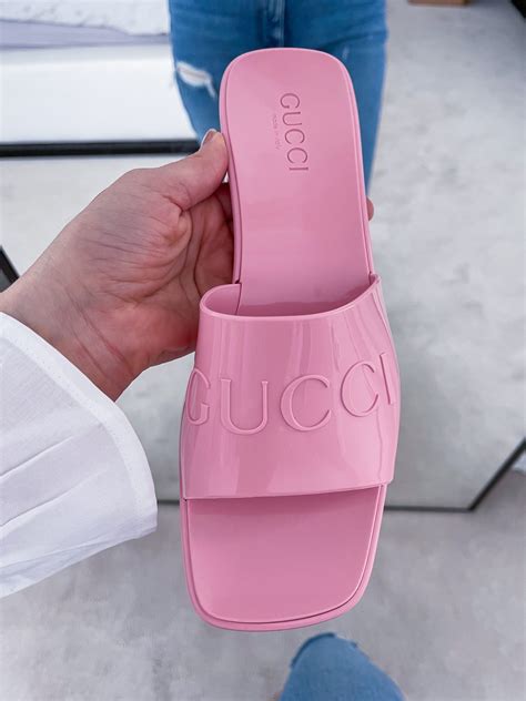 blue gucci jelly sandals|authentic gucci sandals.